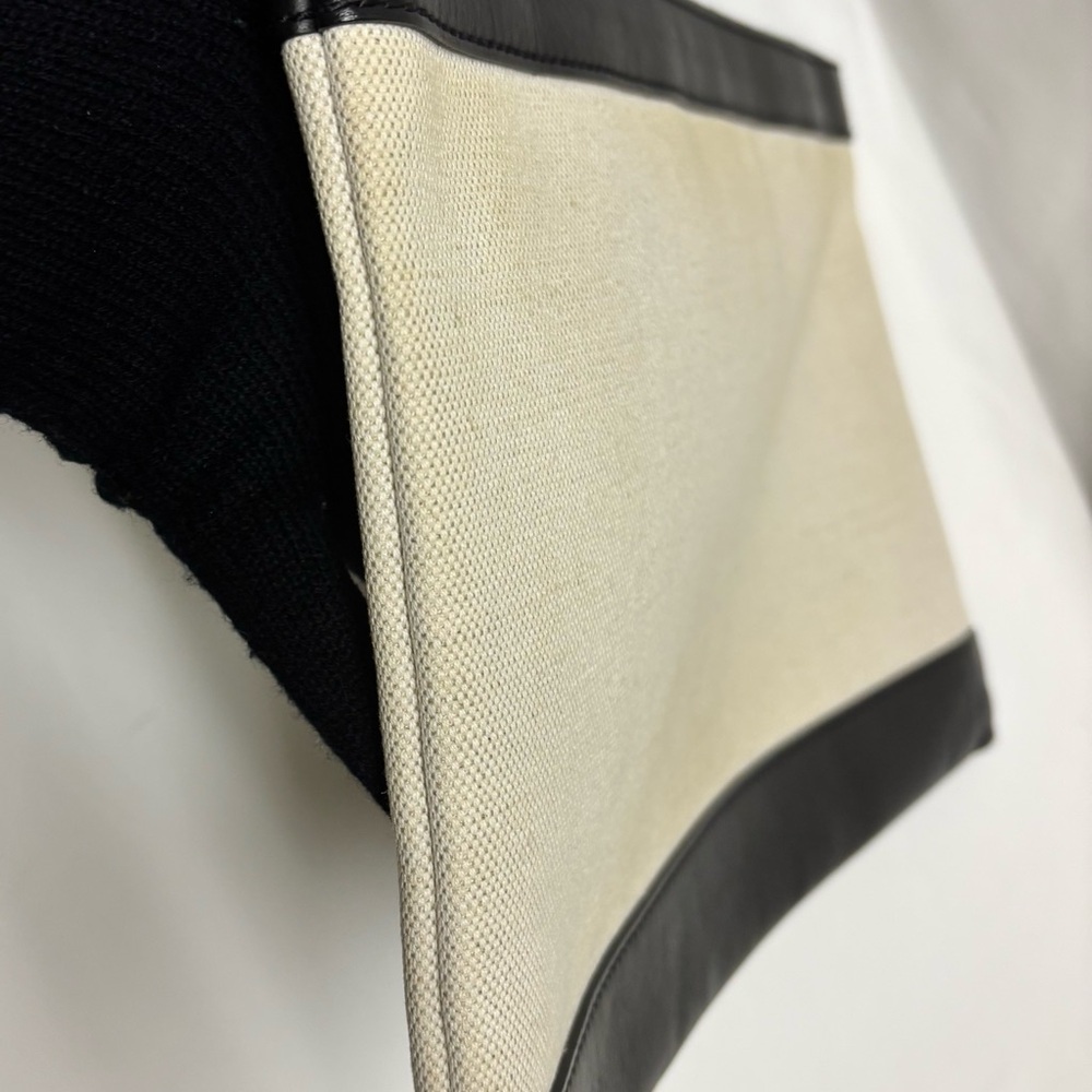 Balenciaga Cream Canvas with Black Leather Trim Clutch Pouch. Authentic EUC - Picture 3 of 10